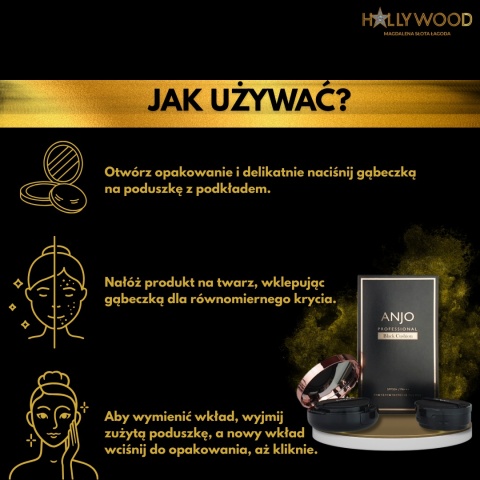 ANJO Black Cushion SPF 50 podkład do twarzy + zapas