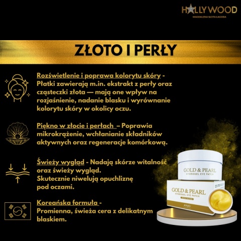 ANJO Eye Patch Gold&Pearl - hydrożelowe płatki pod oczy