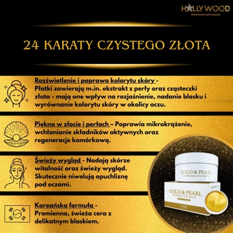 ANJO Eye Patch Gold&Pearl - hydrożelowe płatki pod oczy