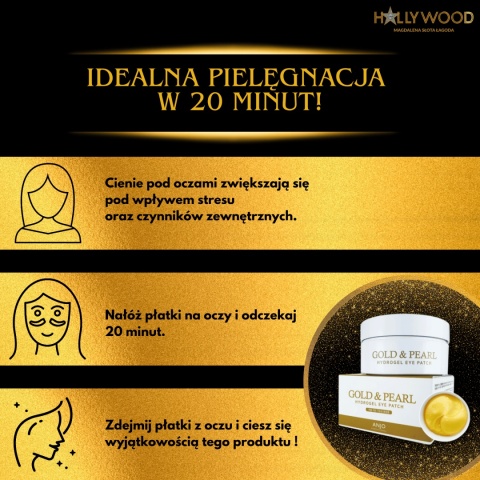 ANJO Eye Patch Gold&Pearl - hydrożelowe płatki pod oczy