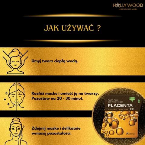 Maska w płachcie na twarz z ekstraktem z placenty