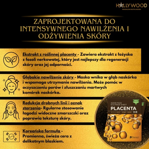 Pakiet 10szt Maska w płacie z ekstraktem z placenty