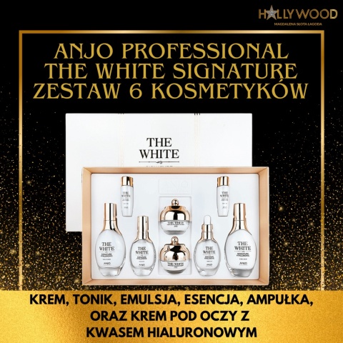 Anjo zestaw luksusowych kosmetyków WHITE z kwasem hialuronowym